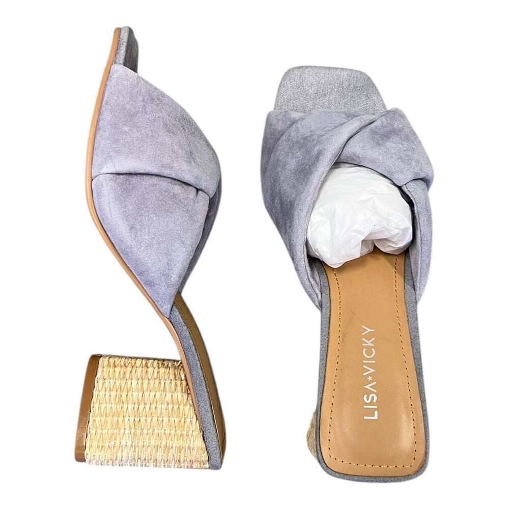 Lisa Vicky Lavender Impress Block Heel Suede Sandal 7
